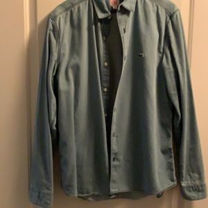 Lacoste chambray button-down in light blue from the Live! collection, size 42